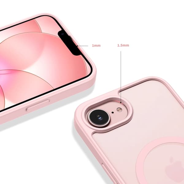 Tech-Protect Mobilskal För iPhone 16e/17e Magsafe Basicmag - Matt Rosa Rosa