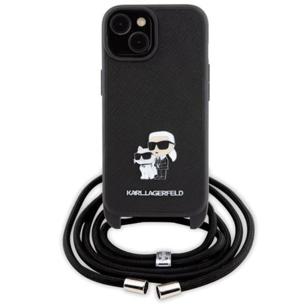 Karl Lagerfeld iPhone 15 Plus halskæde etui Crossbody Saffiano