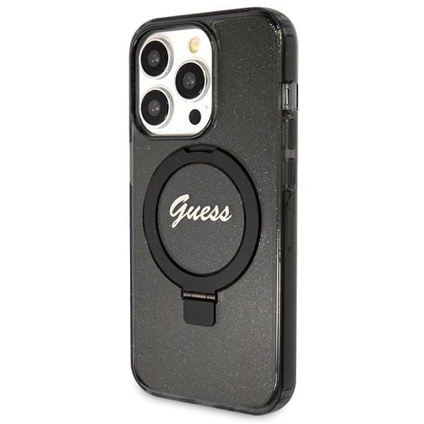 Guess telefontaske til iPhone 14 Pro MagSafe MagSafe Ringstativ Glitter