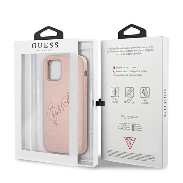 Guess iPhone 12 Pro Max Skal Saffiano Vintage - Pinkki Pink