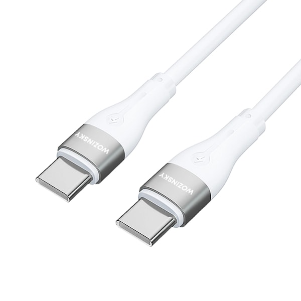 Wozinsky USB-C till USB-C kabel PD 65W 1m - Vit Vit