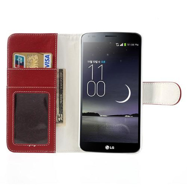 Kohokuvioitu lompakkokotelo LG G Flexille (punainen) Red