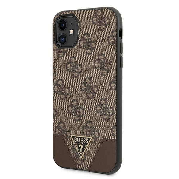Guess telefontaske til iPhone 11/Xr MagSafe 4G Triangle Collection - Brun