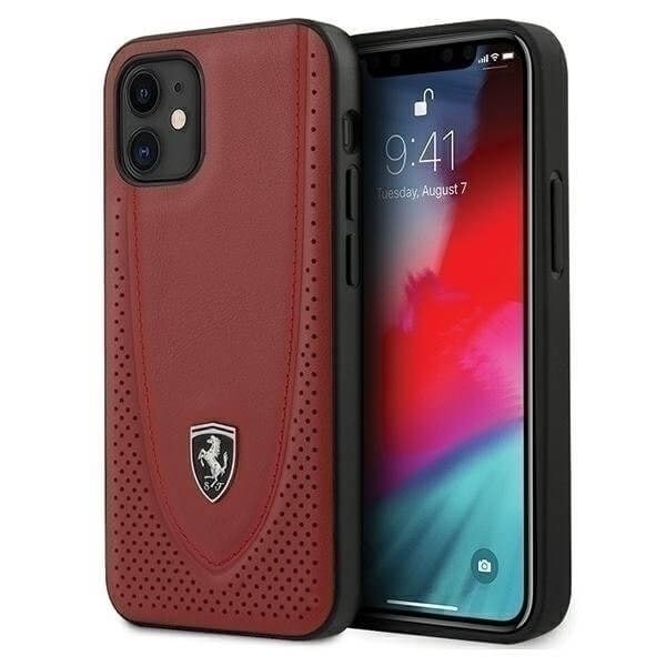 Ferrari Case skal iPhone 12 mini 5,4" Off Track Perforated - Röd Röd