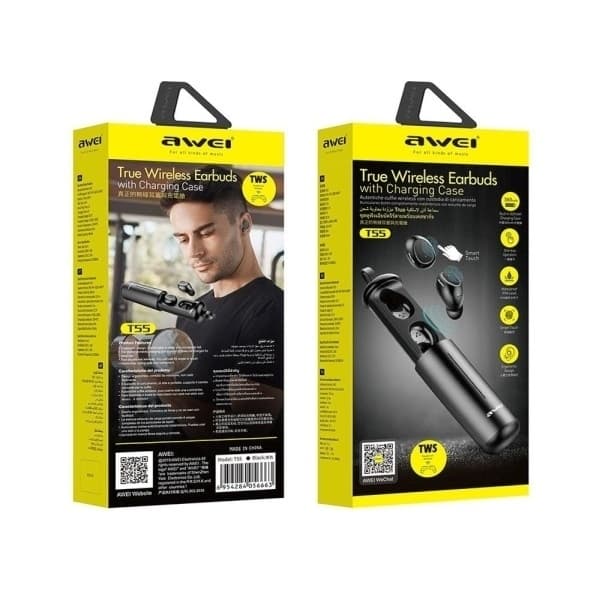 Awei TWS Bluetooth In-Ear Hörlurar T55 - Svart Black