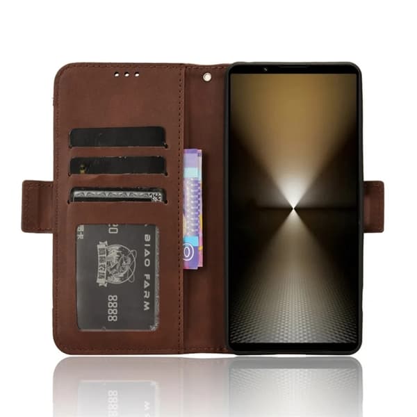 Sony Xperia 1 VI Plånboksfodral Konstläder - Brun Brun