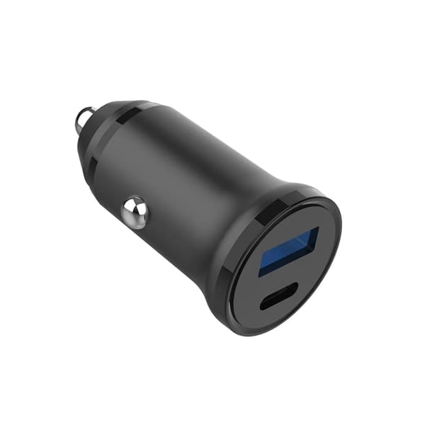Gear Biloplader PD 30W QC 18W 1xUSB-C 1xUSB-A 12/24V Svart