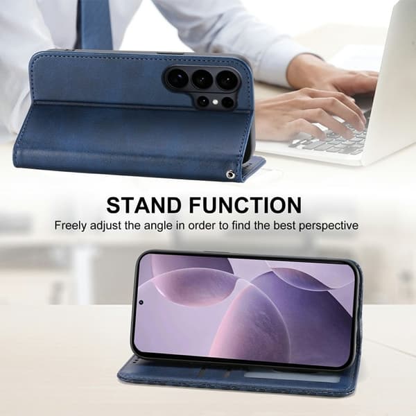 Xiaomi 17 Plånboksfodral Konstläder med Handrem - Blå