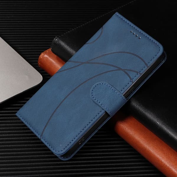 Sony Xperia 10 VII Plånboksfodral Curved Line Konstläder - Blå Blå