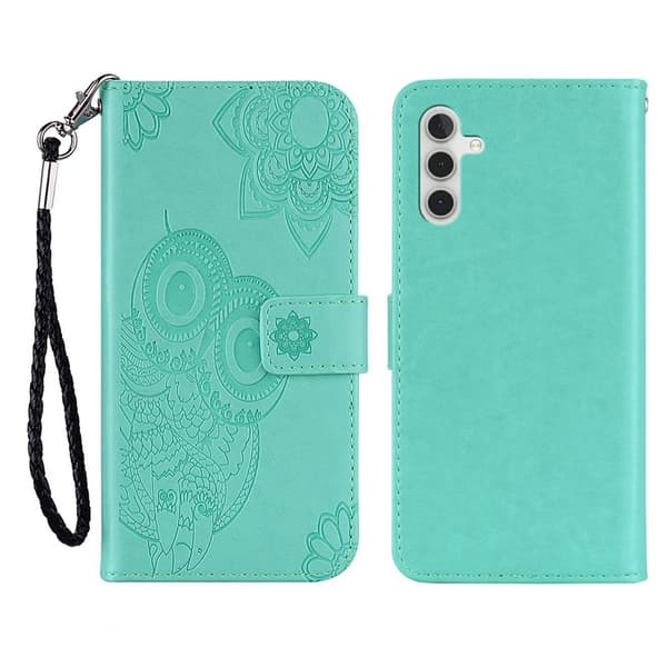 Plånboksfodral för Samsung Galaxy S26 Plus Konstläder med rem - Cyan