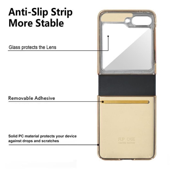 Galaxy Z Flip 5 Mobile Case Håndtaske - Plaid Blå/Sort