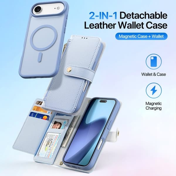 DUX DUCIS Lawa Series Plånboksfodral iPhone Air Äkta läder Blå