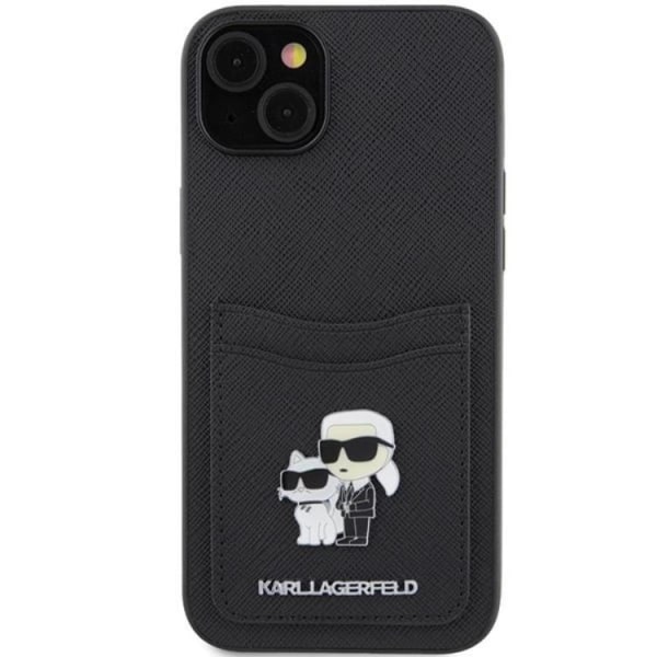 Karl Lagerfeld iPhone 15 Mobilskal Korthållare Metal Logo