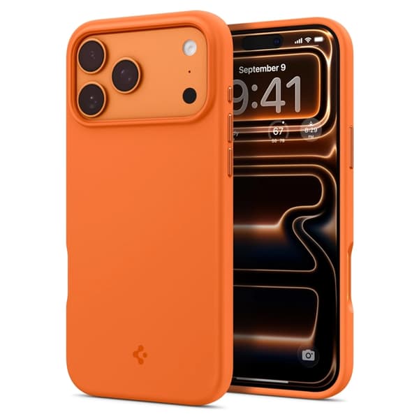 Spigen Telefontaske til iPhone 17 Pro Max Magsafe Silikone Fit - Orange Orange