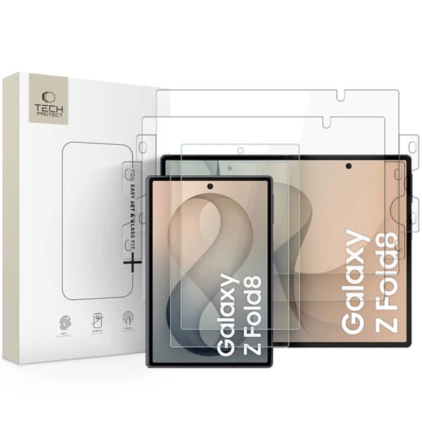 Tech-Protect Galaxy Z Fold 8 Härdat Glas Skärmskydd Easy Set 4-i-1