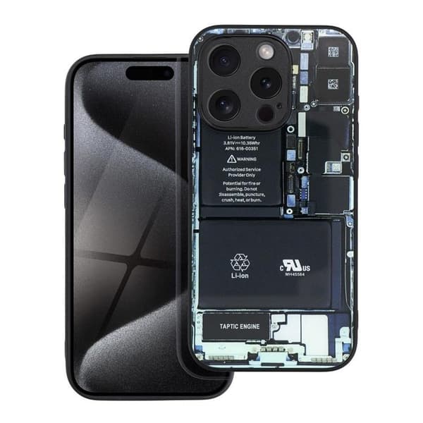 Mobilskal till iPhone 15 Pro Max Tech Pattern 1 Black