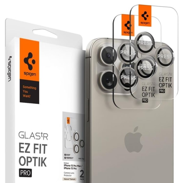 [2-PACK] Spigen iPhone 15 Pro/15 Pro Max -kameran linssinsuojus Hardenissa