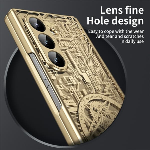 Mobilskal till Galaxy Z Fold 7 Mechanical Legend Electroplating - Guld Guld