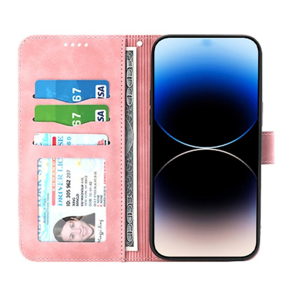 DIERFENG DF-03 Plånboksfodral i Konstläder för iPhone 12 Pro Max - Rosa