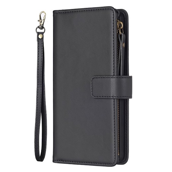 iPhone 15 Plus Plånboksfodral Zipper Flip - Svart Svart