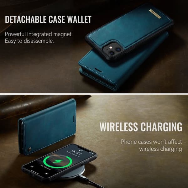 CASEME C49 Mobilskal till iPhone 11 MagSafe RFID Blocker Läder Grön