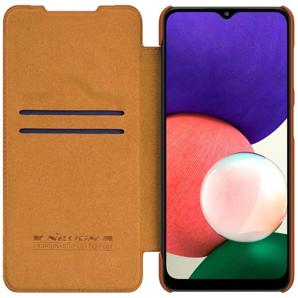 Nillkin Qin Läder Fodral Galaxy A22 4G - Brun Brun