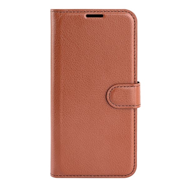 AMORUS OnePlus 15 Konstläder Plånboksfodral Litchi Shockproof - Brun Brun