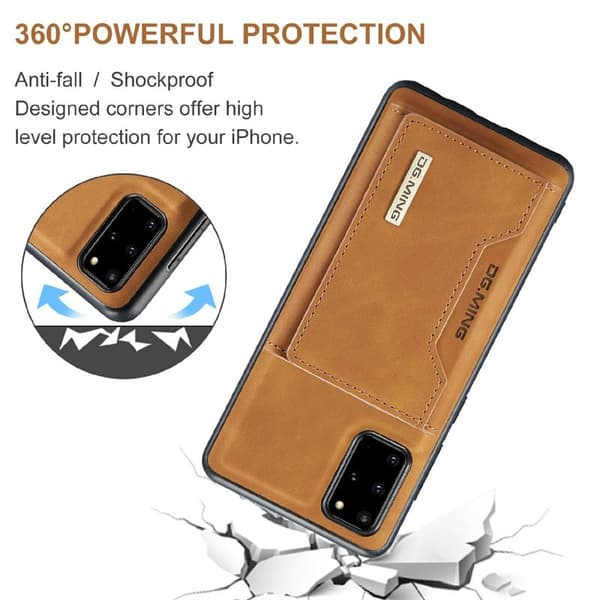 DG.MING Magnetiskt Plånboksfodral för Samsung Galaxy S20 Plus - Brun