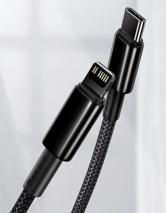 Baseus USB-C till Lightning kabel 20 W 1m Fast - Svart Svart