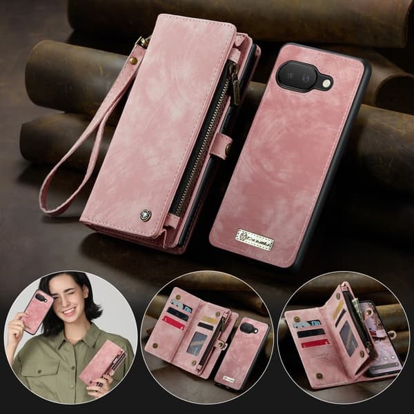 CASEME Plånboksfodral Konstläder till Google Pixel 9a - Rosa