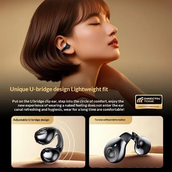 ERAZER In-Ear Hörlurar Bluetooth EX05 Clip-On - Iron Grå Grå