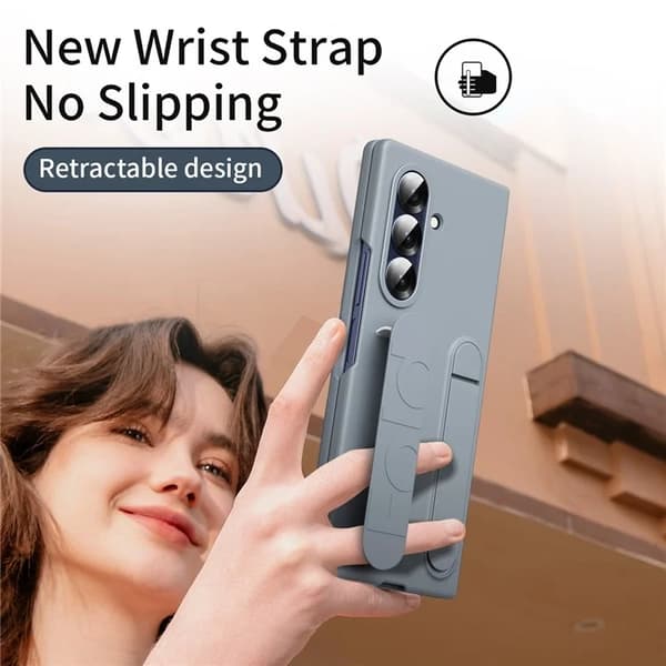 Mobilskal till Galaxy Z Fold7 5G Kickstand Armband PC Silicone - Grå Grå