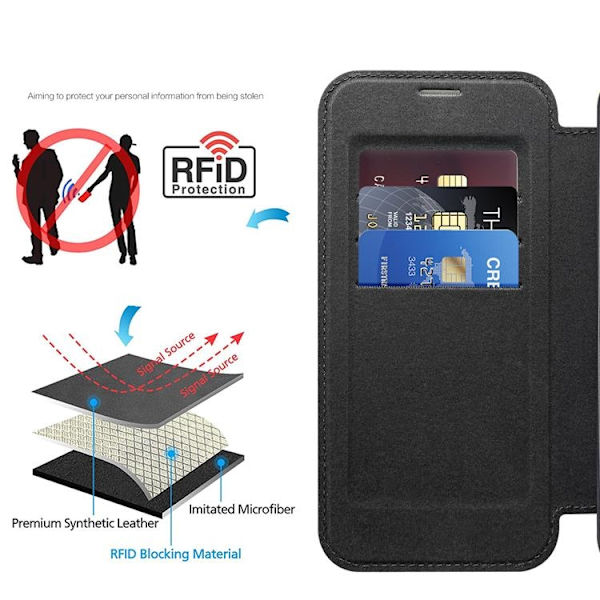 iPhone 14 Plus Magsafe Pungetui RFID Flip - Brun Brun