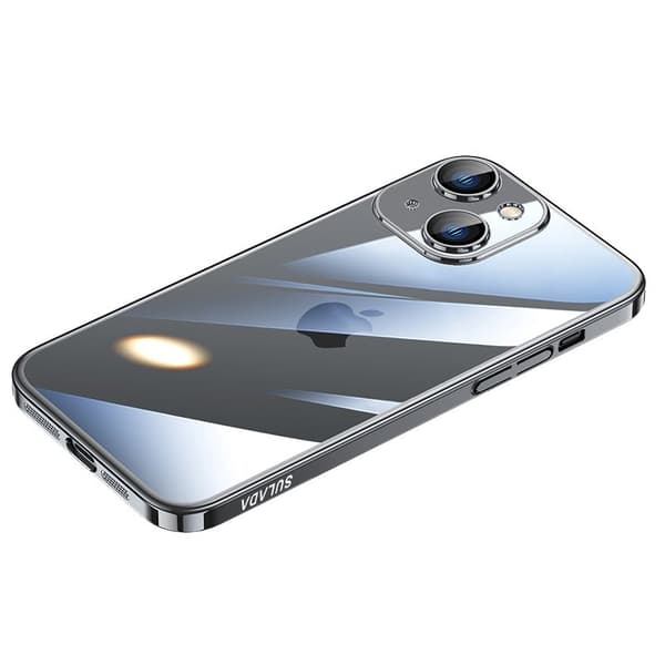 SULADA JINGJIA Mobilskal till iPhone 15 Plus Hård PC Electroplating Svart