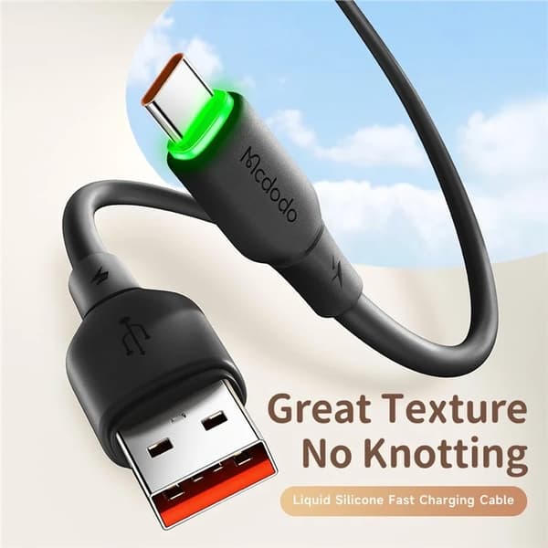 MCDODO USB-A - USB-C 6A Kabel 1.2M CA-475 Alpha - Svart Svart
