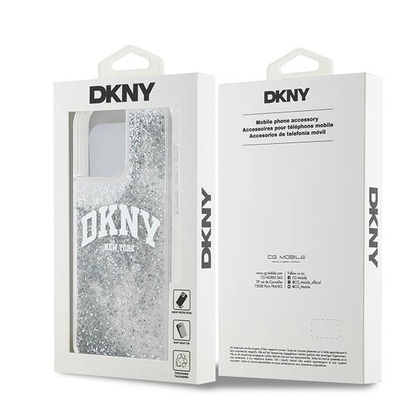 DKNY iPhone 15 Pro Mobilskal Liquid Glitter Big Logo - Vit