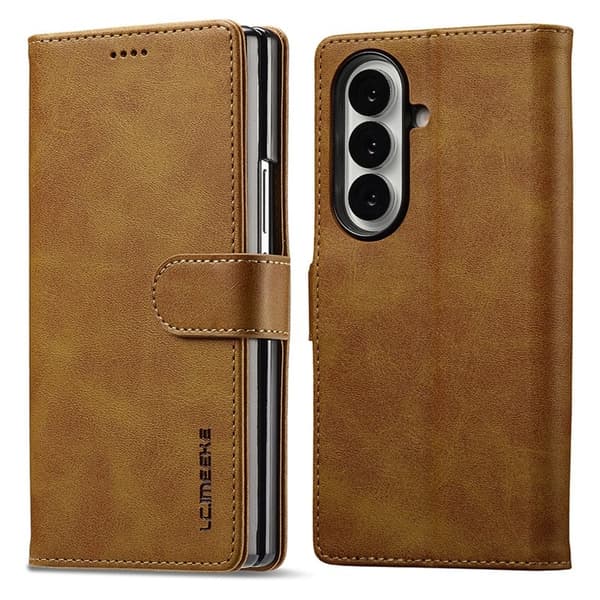 LC.IMEEKE Samsung Galaxy Z Fold7 Plånboksfodral Konstläder - Gul
