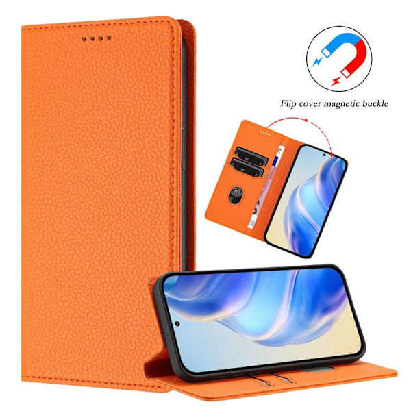 Plånboksfodral för Samsung Galaxy S26 Plus RFID Blocking Konstläder - Orange