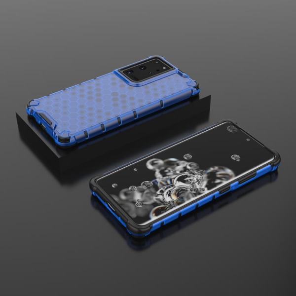 Galaxy S22 Ultra Cover Honeycomb Armored - Blå