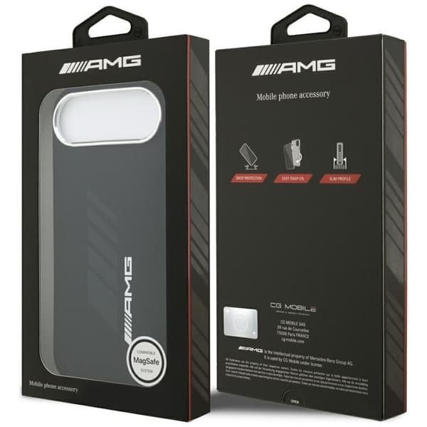 AMG telefontaske til iPhone Air MagSafe silikone oversize romber - sort Svart