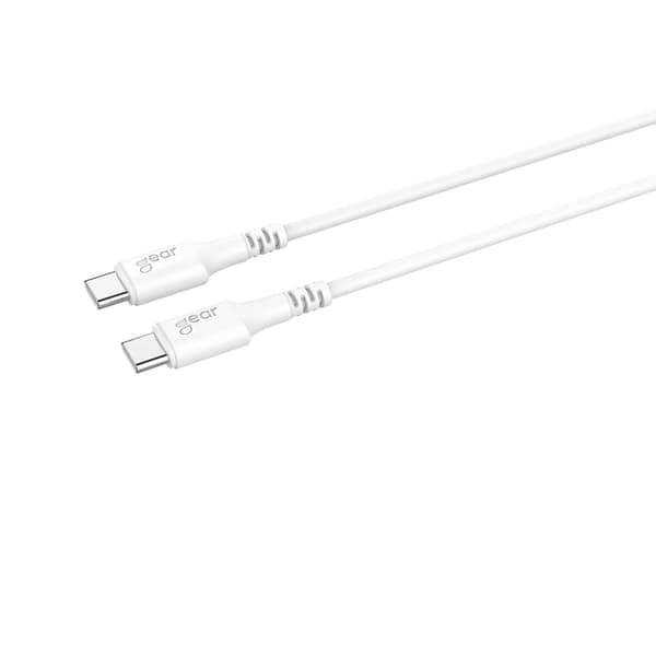 GEAR USB-C till USB-C kabel 2.0 1m Vit Rund kabel Vit