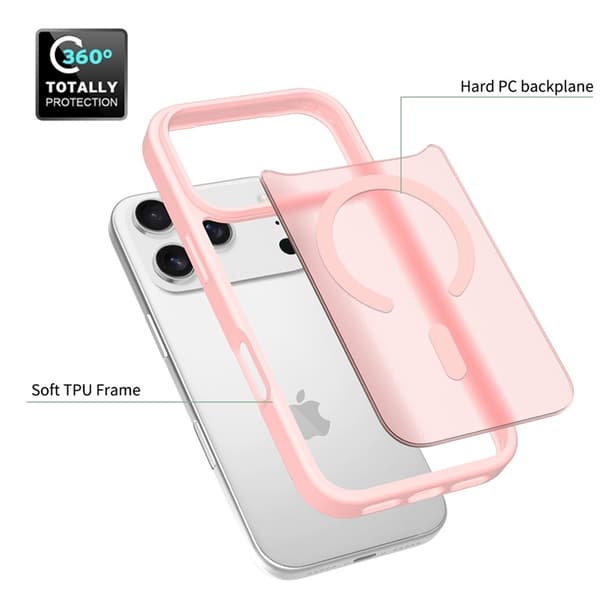 Mobilskal till iPhone 17 Pro MagSafe Acrylic Skin Touch - Rosa Rosa