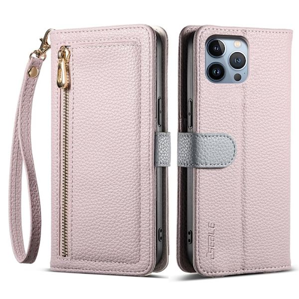 ESEBLE E11 för iPhone 15 Pro Plånboksfodral Konstläder - Lila