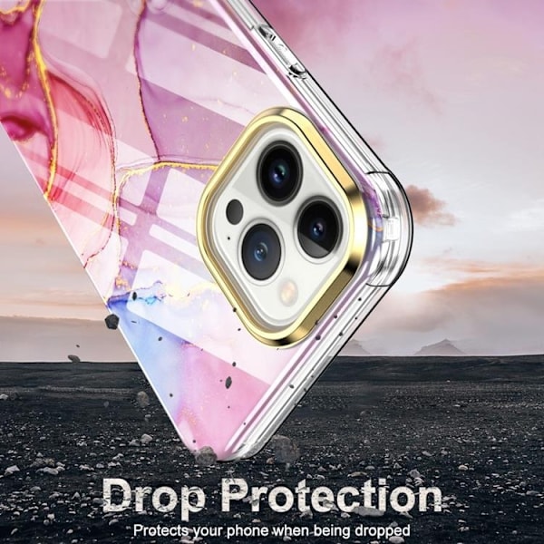 iPhone 14 Pro Max Skal 360 Marble - Rosa