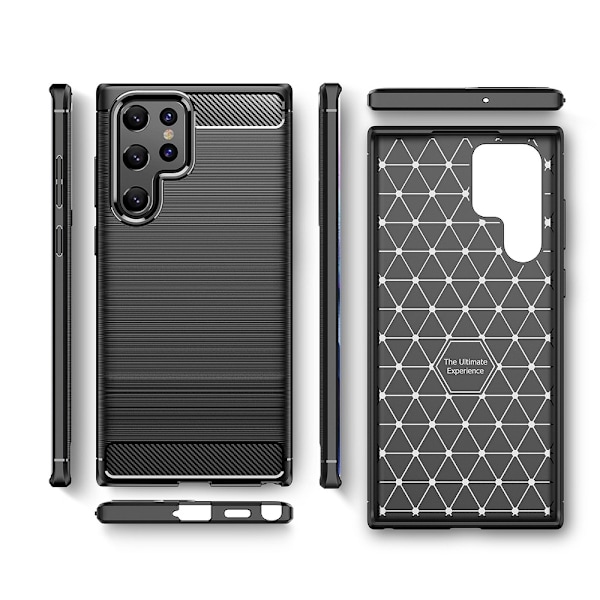 Forcell Carbon skal till Samsung Galaxy S22 Ultra Svart Svart