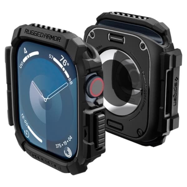 Spigen Apple Watch 10 (46mm) Skal Rugged Armor - Matte Black Svart