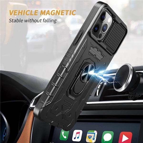 iPhone 14 Pro Skal Ringhållare Kickstand - Svart Svart