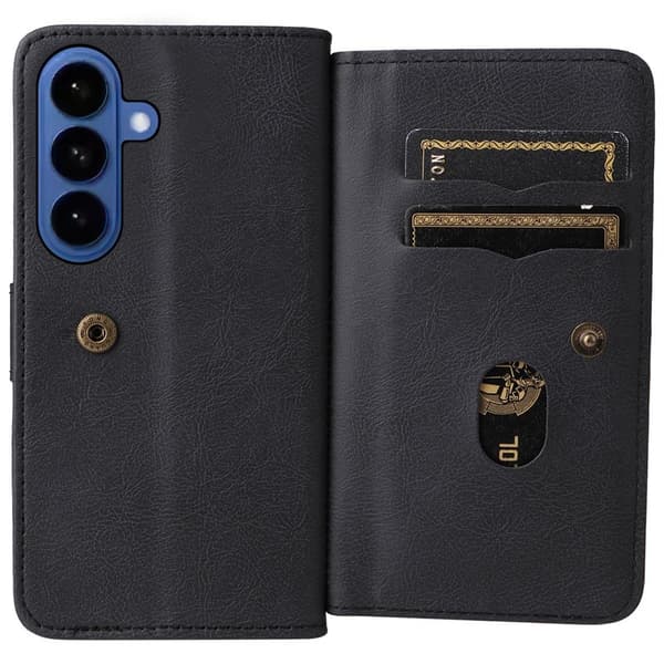 Samsung Galaxy S26 / S26 Pro Ställ Plånboksfodral Konstläder - Svart