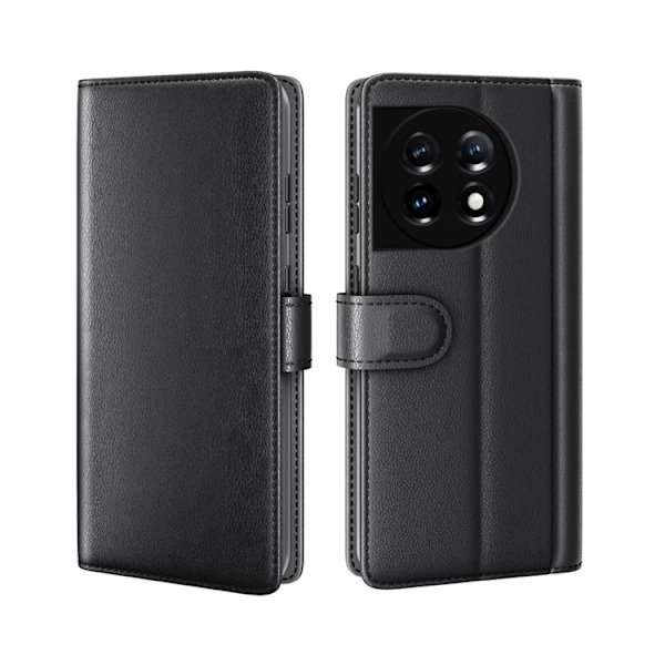 OnePlus 12 5G Plånboksfodral Äkta Läder - Svart Svart