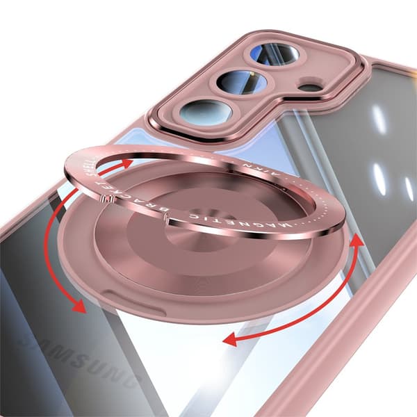 Mobilskal för Samsung Galaxy S26 Magnetiskt PC + TPU med Kickstand - Rosa